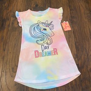 Saint Eve Kids Rainbow 🌈 Tie Dye Unicorn 🦄 Nightgown